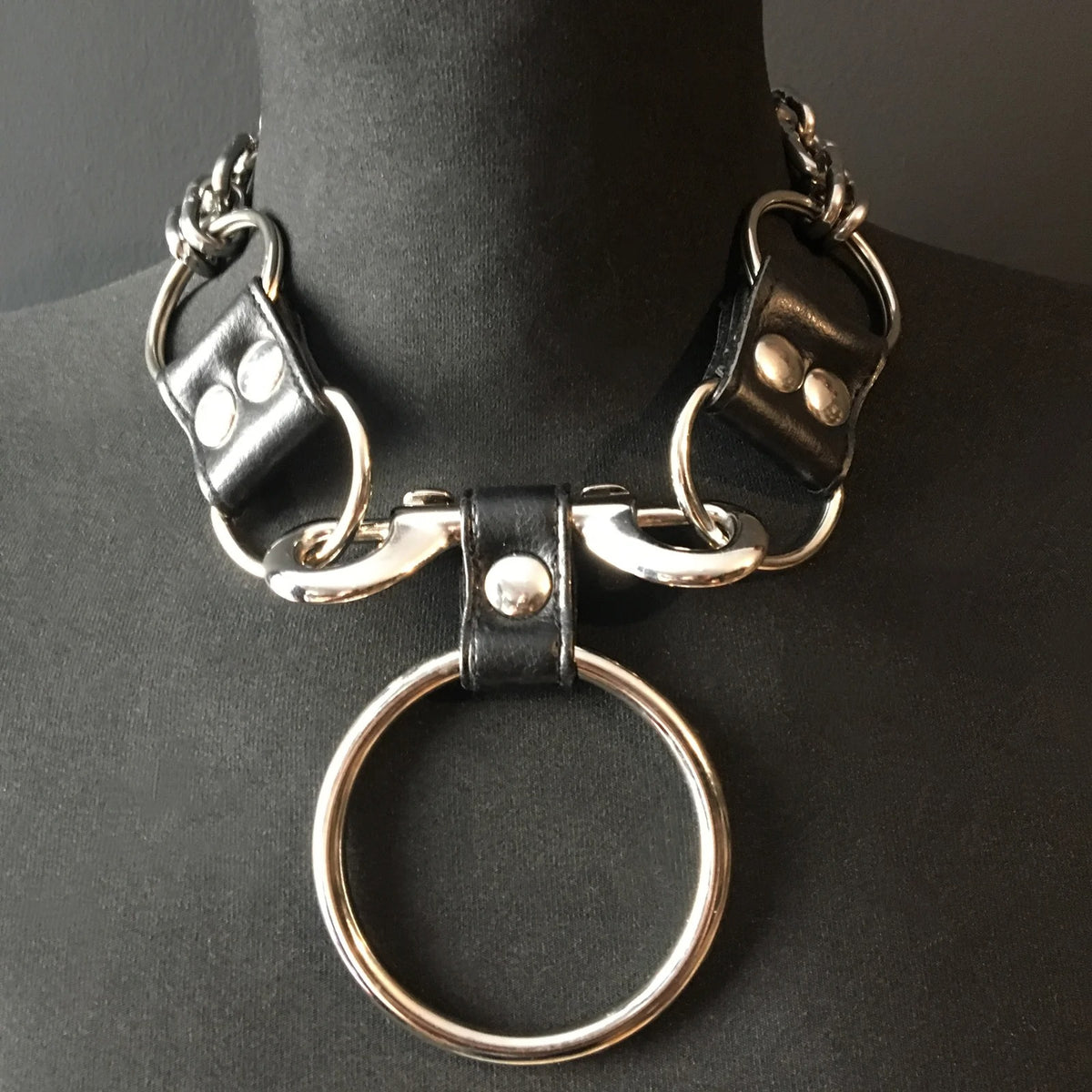 black vegan leather goth necklace collar choker chains gothic faux leather pvc 