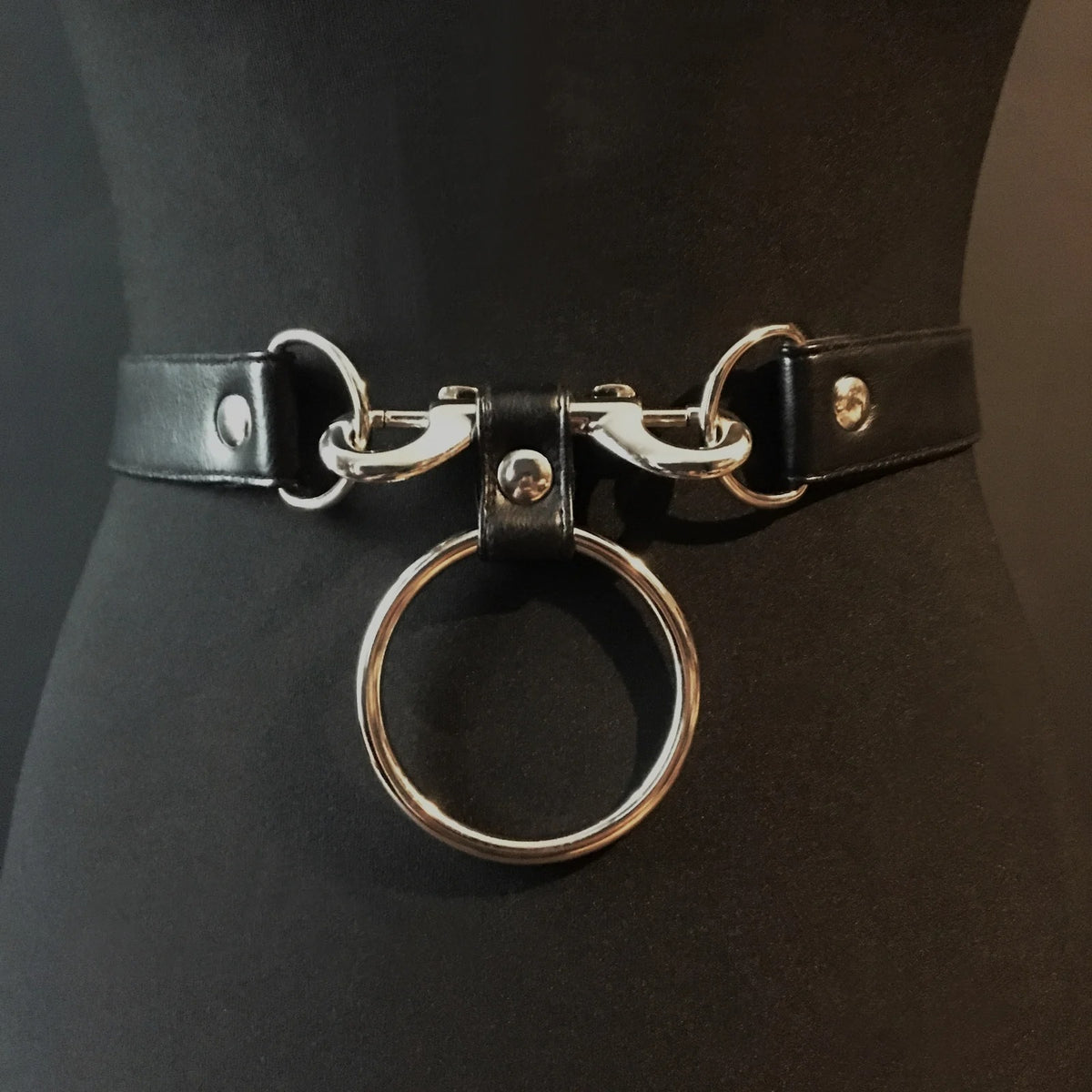 black vegan leather goth harness belt gothic faux leather pvc 