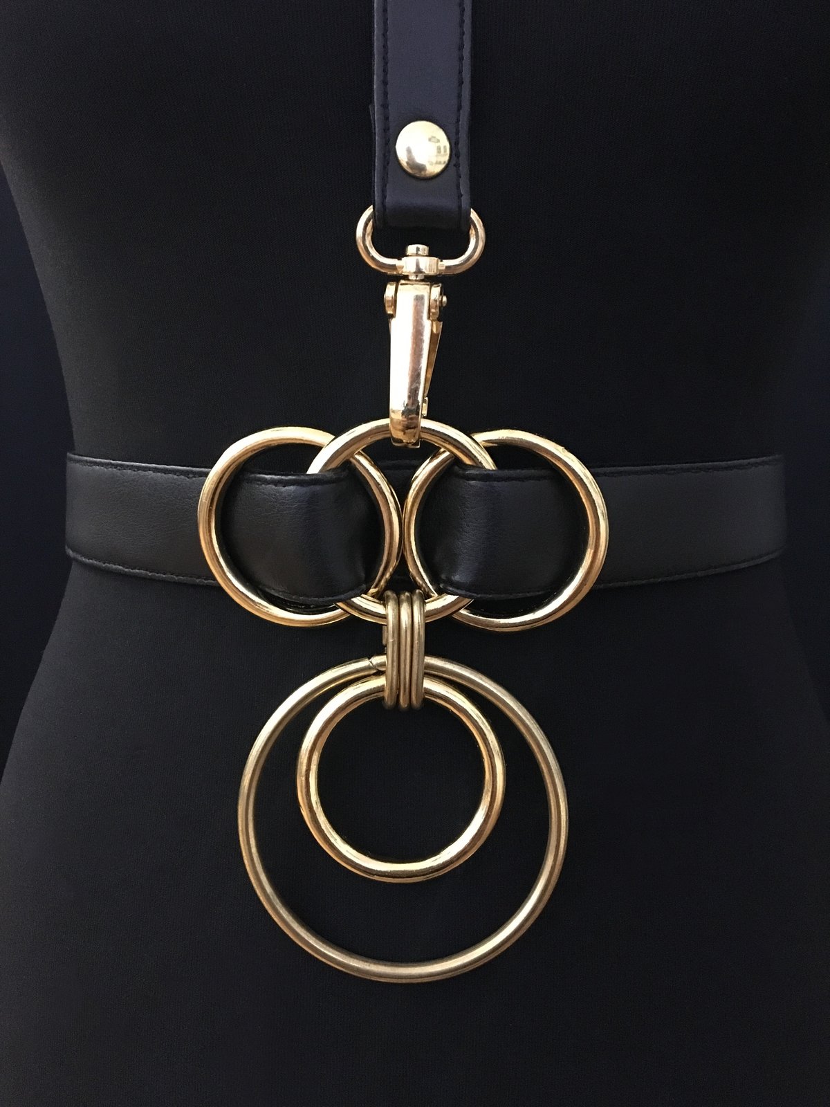 black gold vegan leather goth harness belt gothic faux leather pvc 