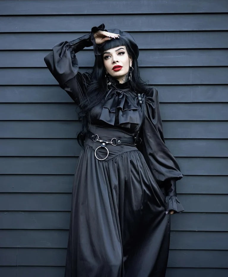 black vegan leather goth harness belt gothic faux leather pvc 