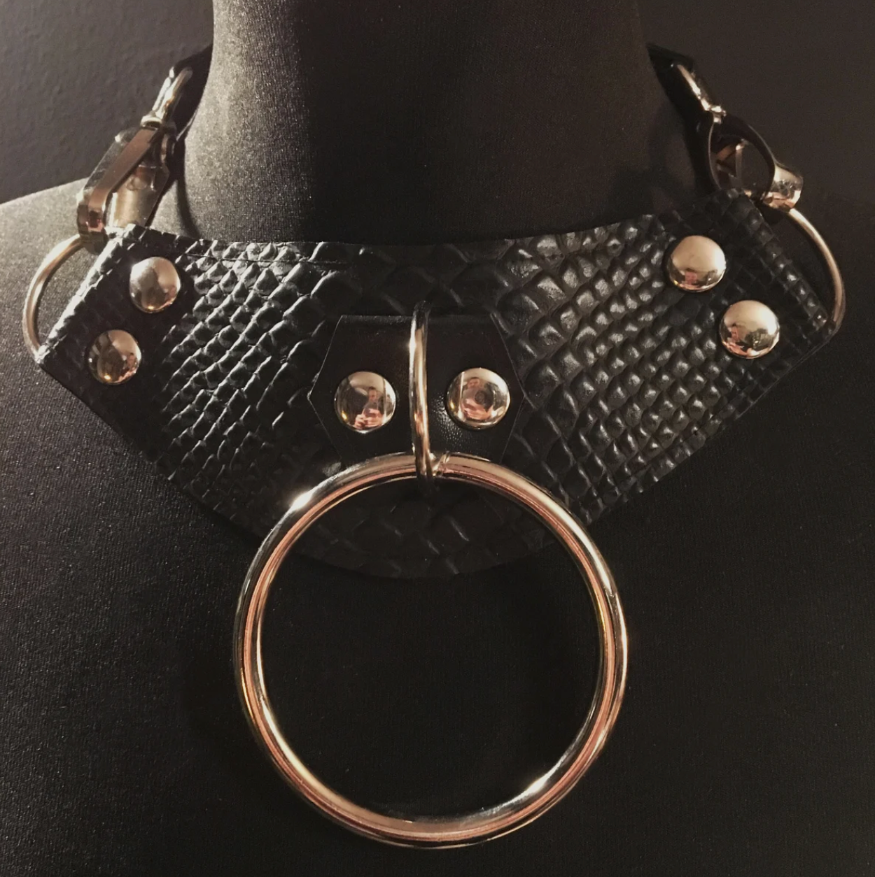 black vegan leather vegan snakeskin goth necklace collar choker chains gothic faux leather pvc 