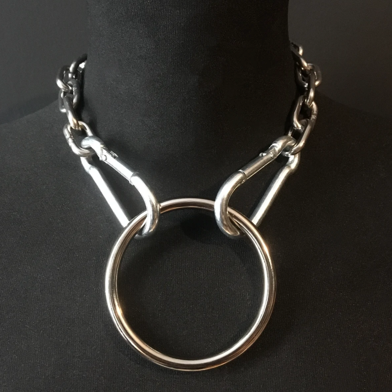 black vegan leather goth necklace collar choker chains gothic faux leather pvc 