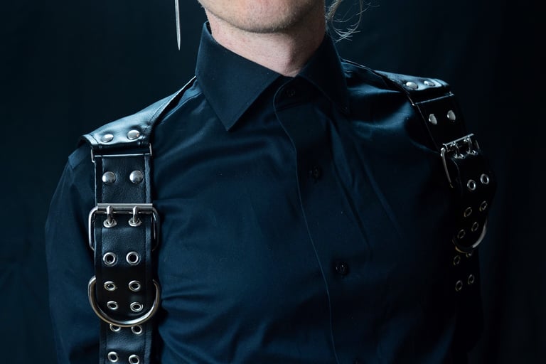 upper body harness vegan leather body harness faux leather gothic goth pvc 