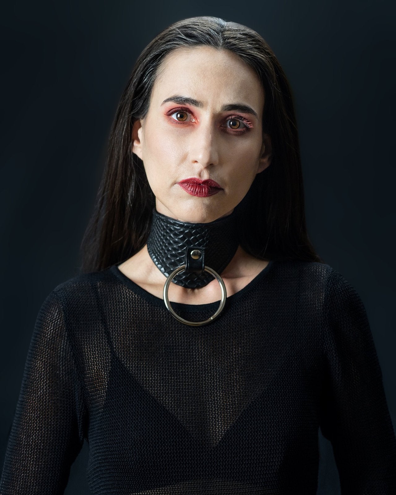 gothic collar goth choker vegan leather faux leather black vegan snakeskin