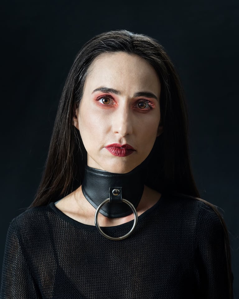 gothic collar goth choker vegan leather faux leather black