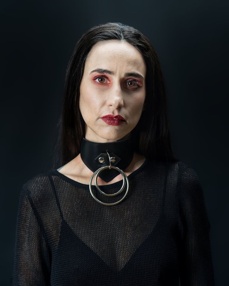 gothic collar goth choker vegan leather faux leather black