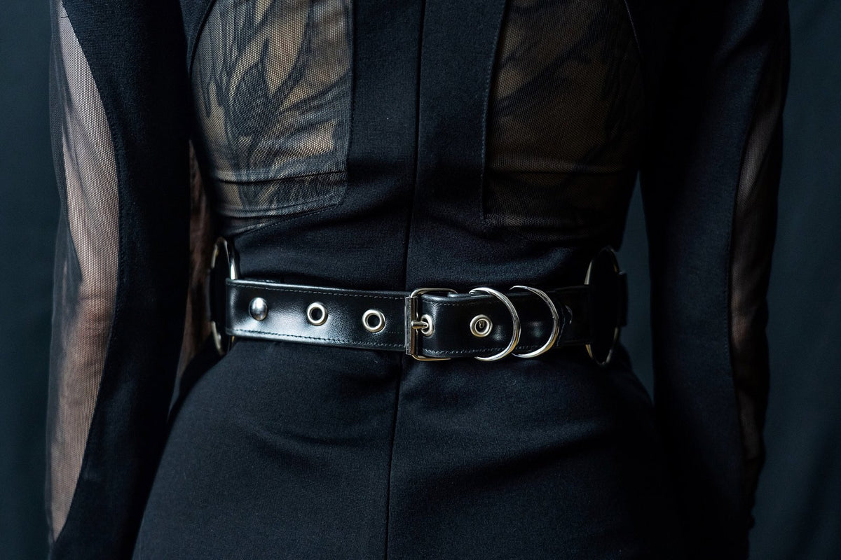 ring belt hip bag vegan leather vegan snakeskin gothic goth faux leather goth bag goth belt waist cincher