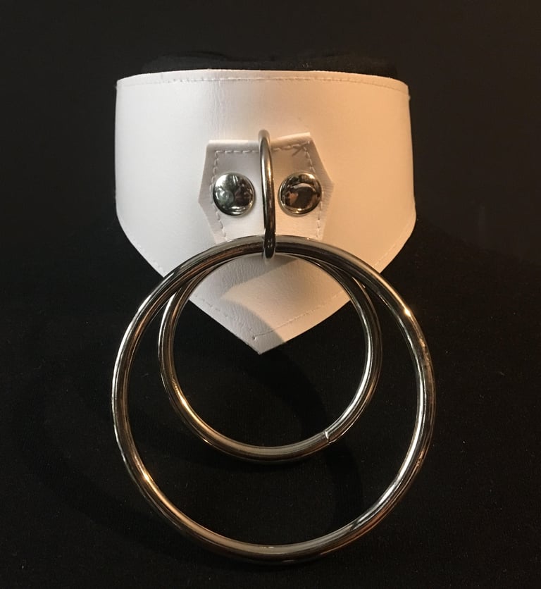 gothic collar goth choker vegan leather faux leather white
