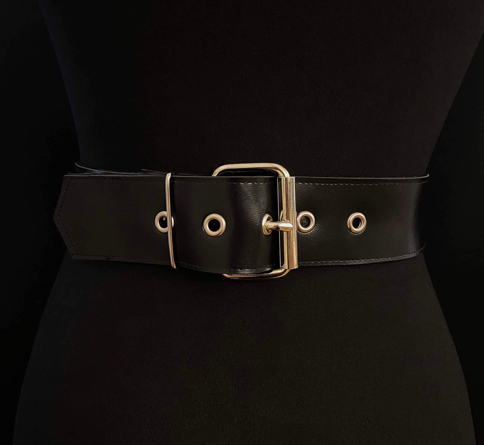 gothic waist cincher belt studded belt vegan leather corset waist belt goth harness