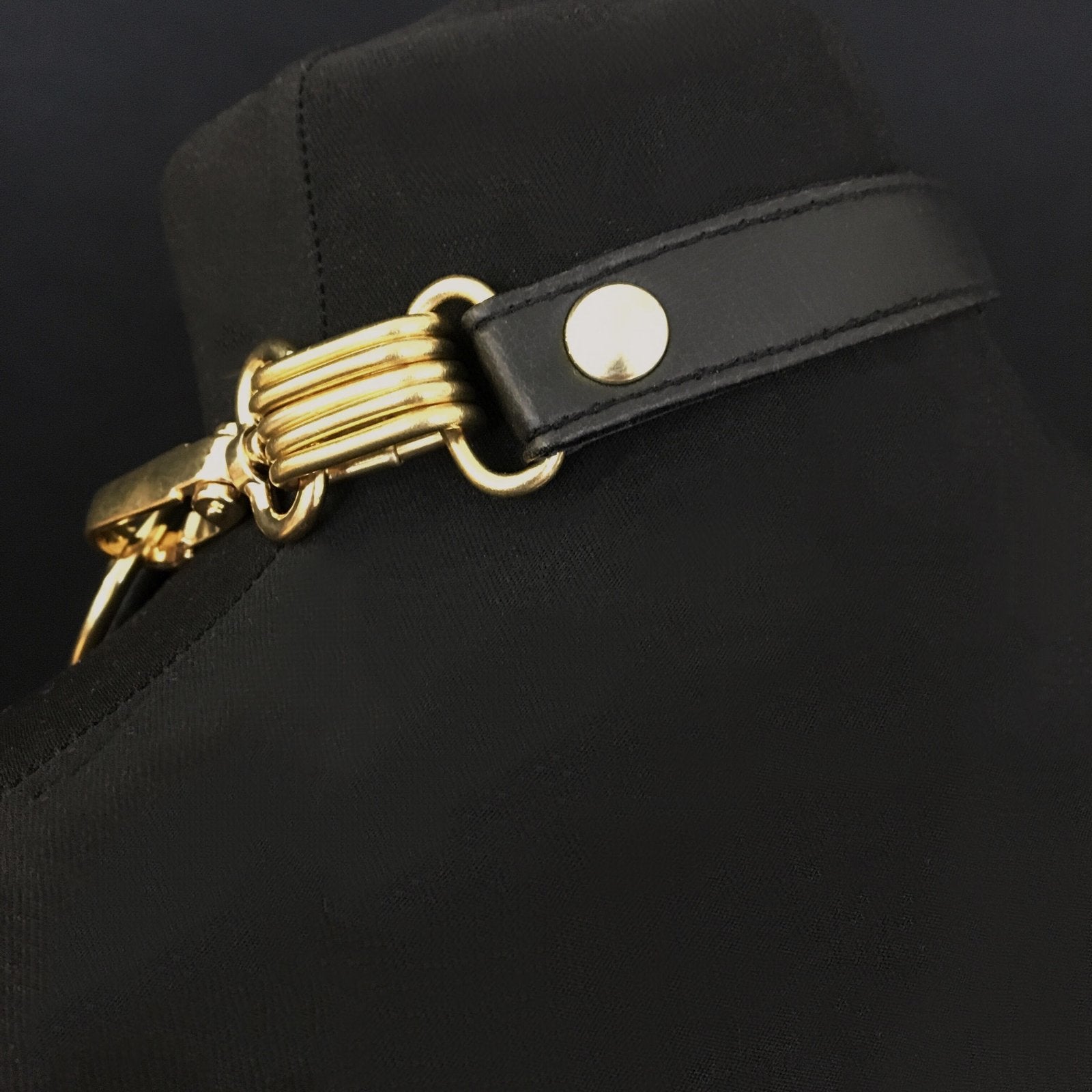 black and gold vegan leather goth necklace collar choker chains gothic faux leather pvc 